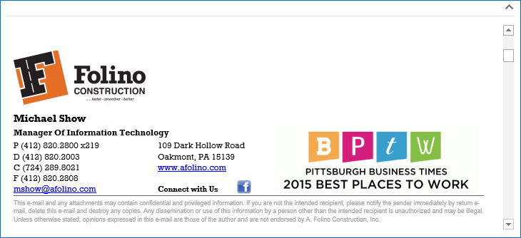 Microsoft Outlook Signature - EMail Signature